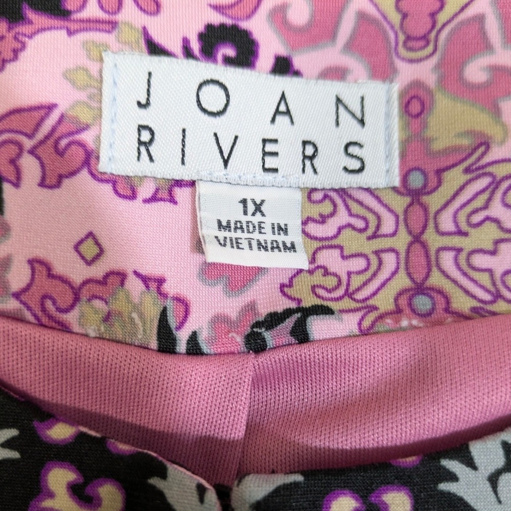Joan Rivers Boho Coquette Pink Paisley Top Clasp 3/4 Sleeve Cardigan Size 1X - Picture 7 of 8